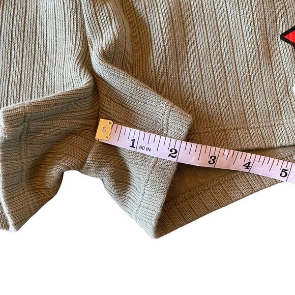 Nike Ribbed Hi Rise Logo Running Shorts Olive Green Size Small 0633W - Picture 6 of 10